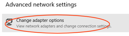 Change adapter options